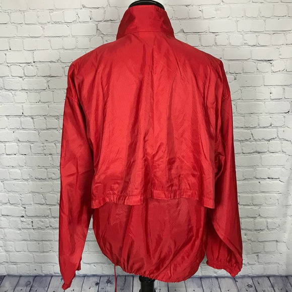 Vintage 90s Reebok Red 1/2 Zip Pullover Mesh Vented Windbreaker | Mens Large - Picture 4 of 5